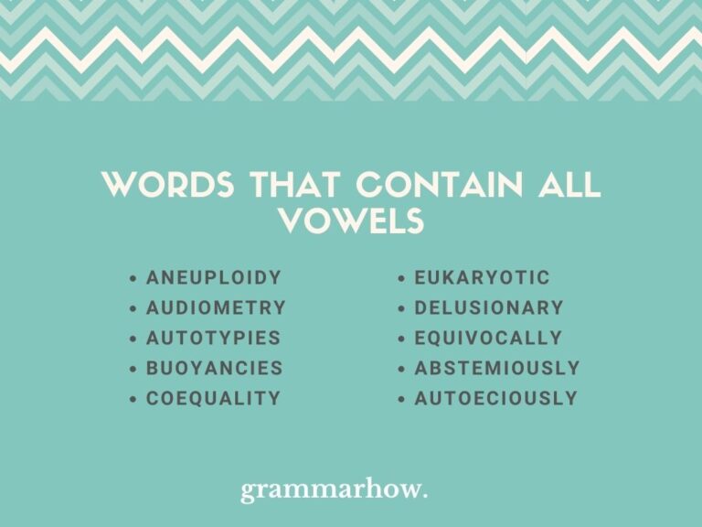 words that contain all vowels 5 letters