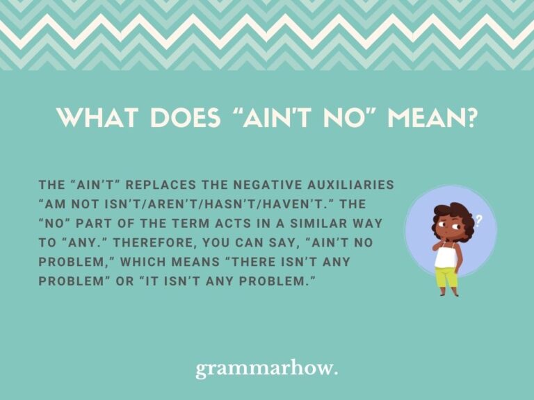 Ain’t No - Meaning & Correct Grammar