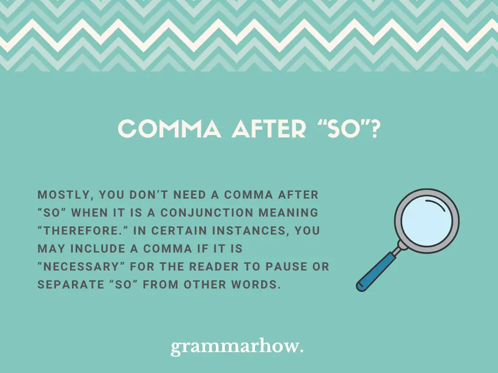 comma after so