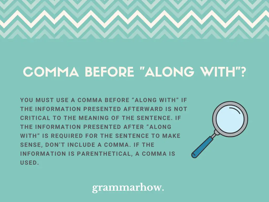 comma before along with