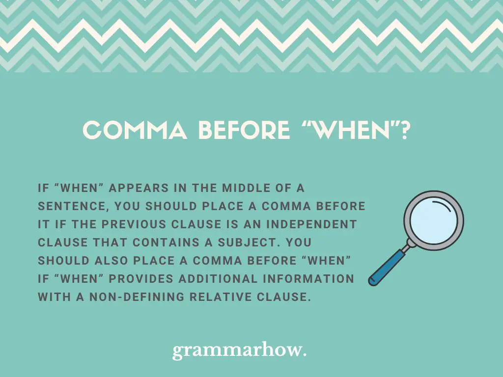 comma before when