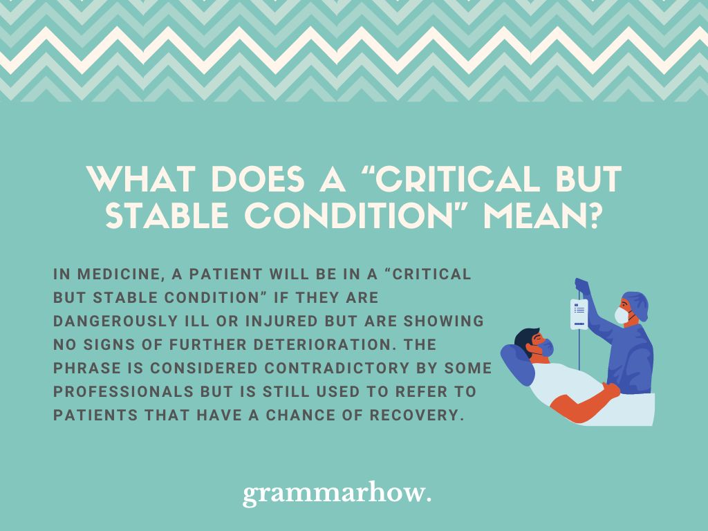 What Does A Critical But Stable Condition Mean TrendRadars