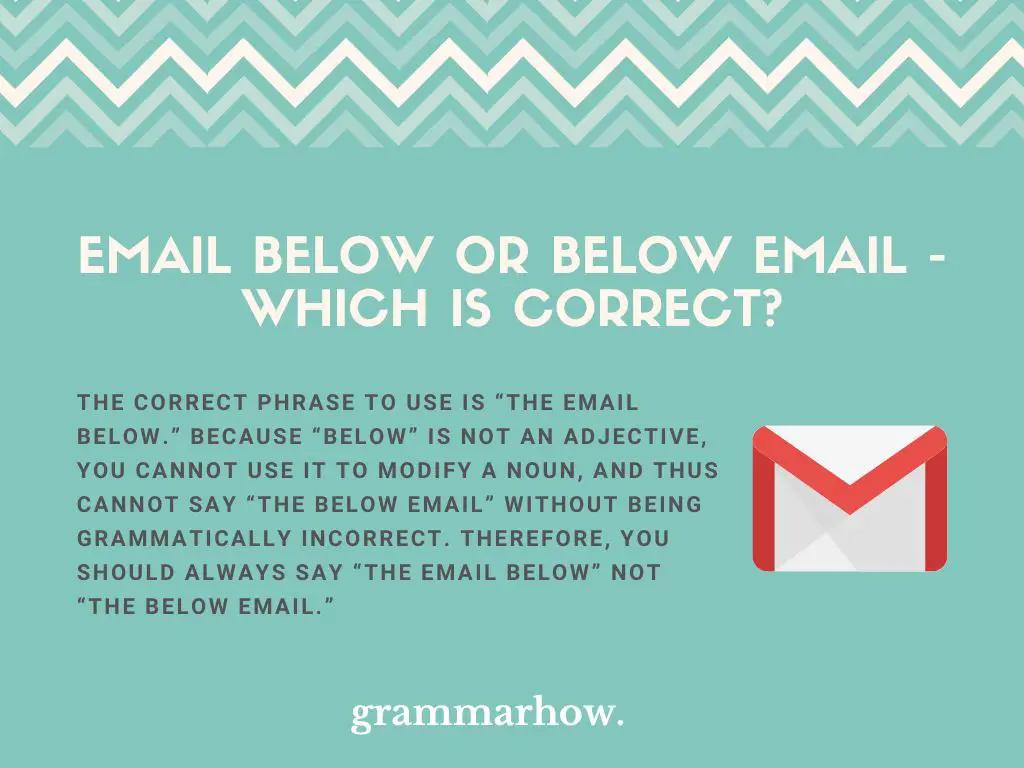 email below or below email
