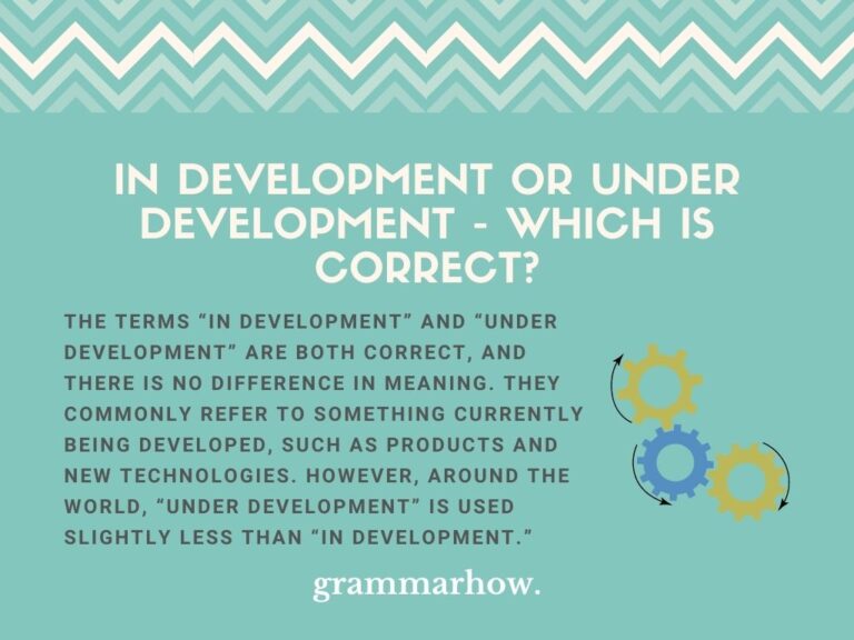 In Development or Under Development - Which Is Correct?