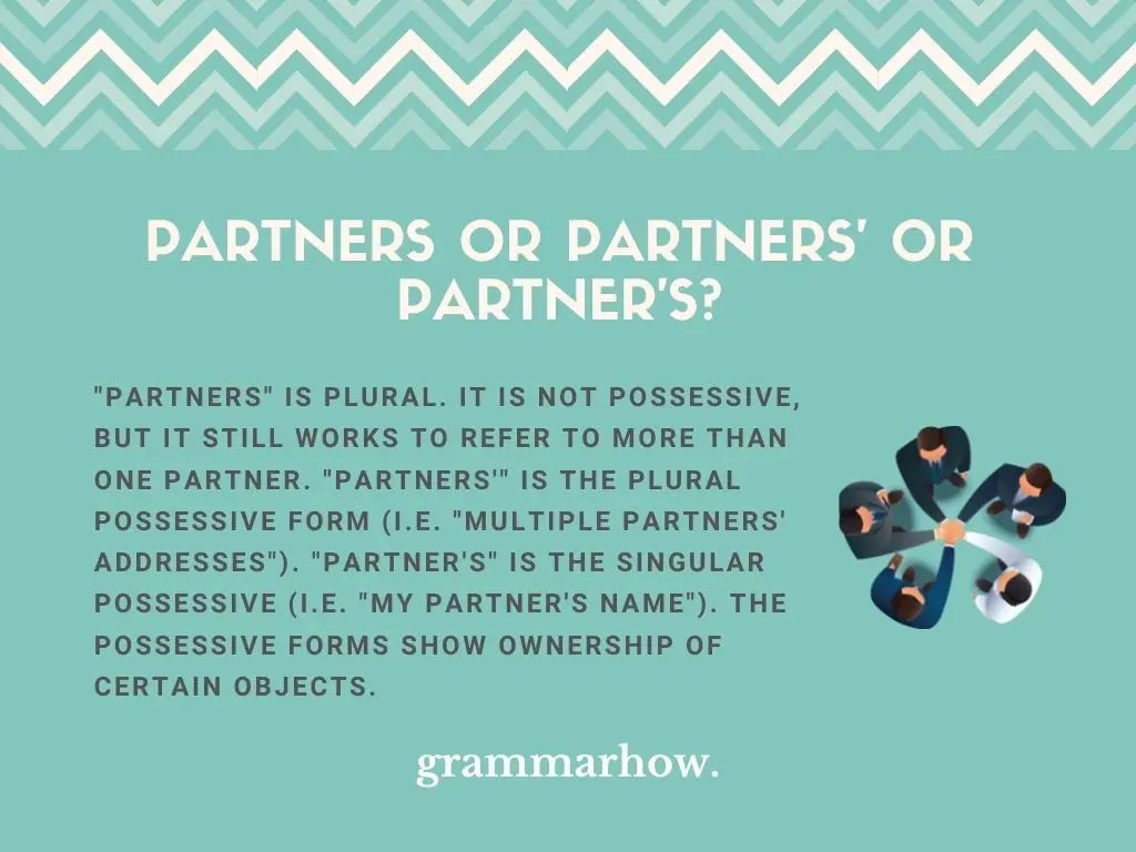 partners' or partner's