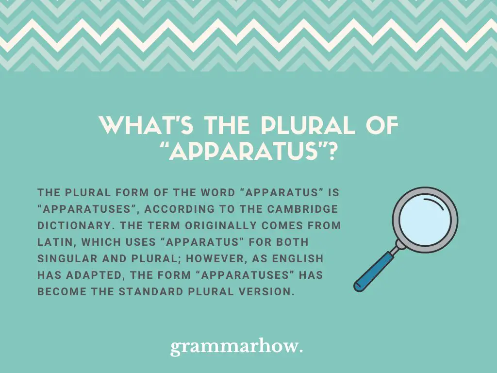 plural of apparatus