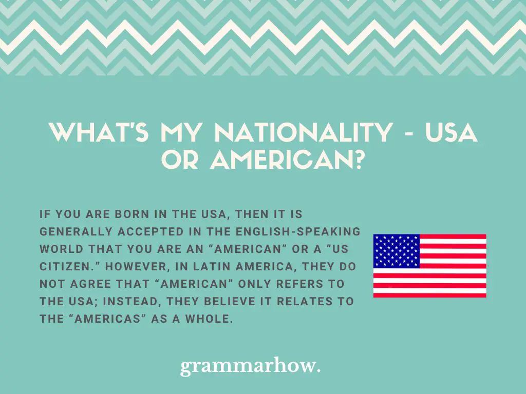 What's My Nationality - USA or American?