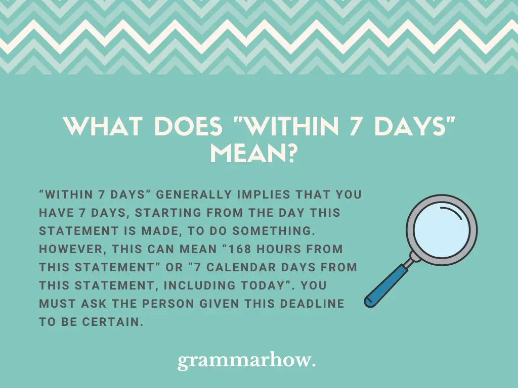 What Does "Within 7 Days" Mean? (Helpful Examples)