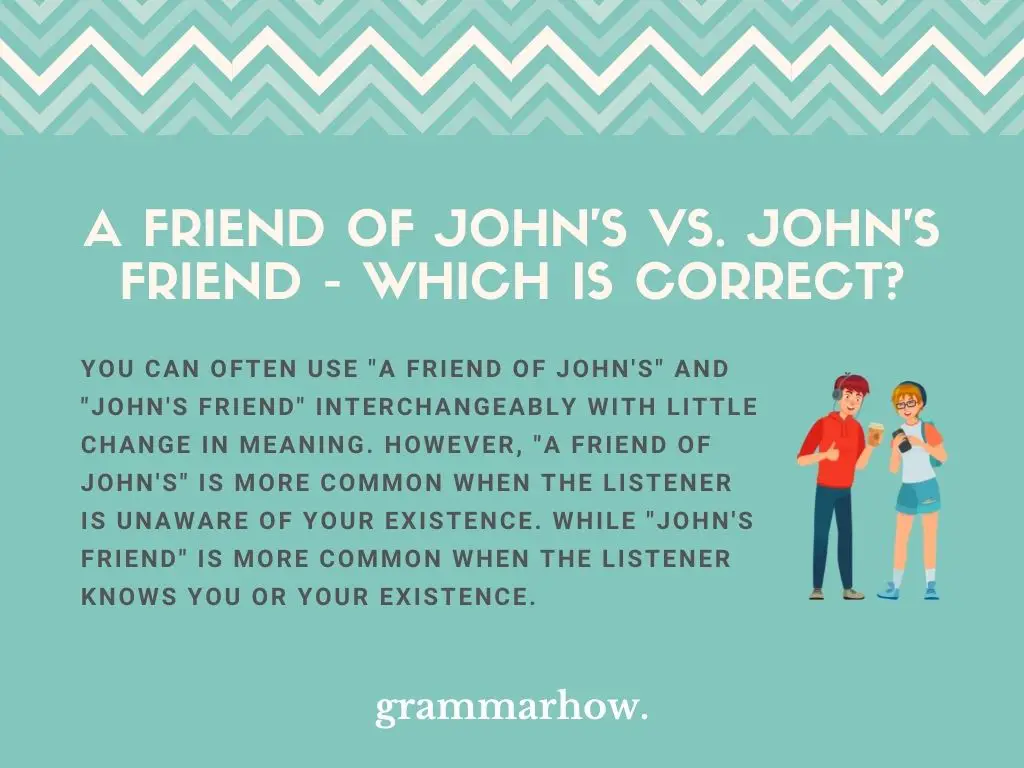 A Friend of John's vs. John's Friend