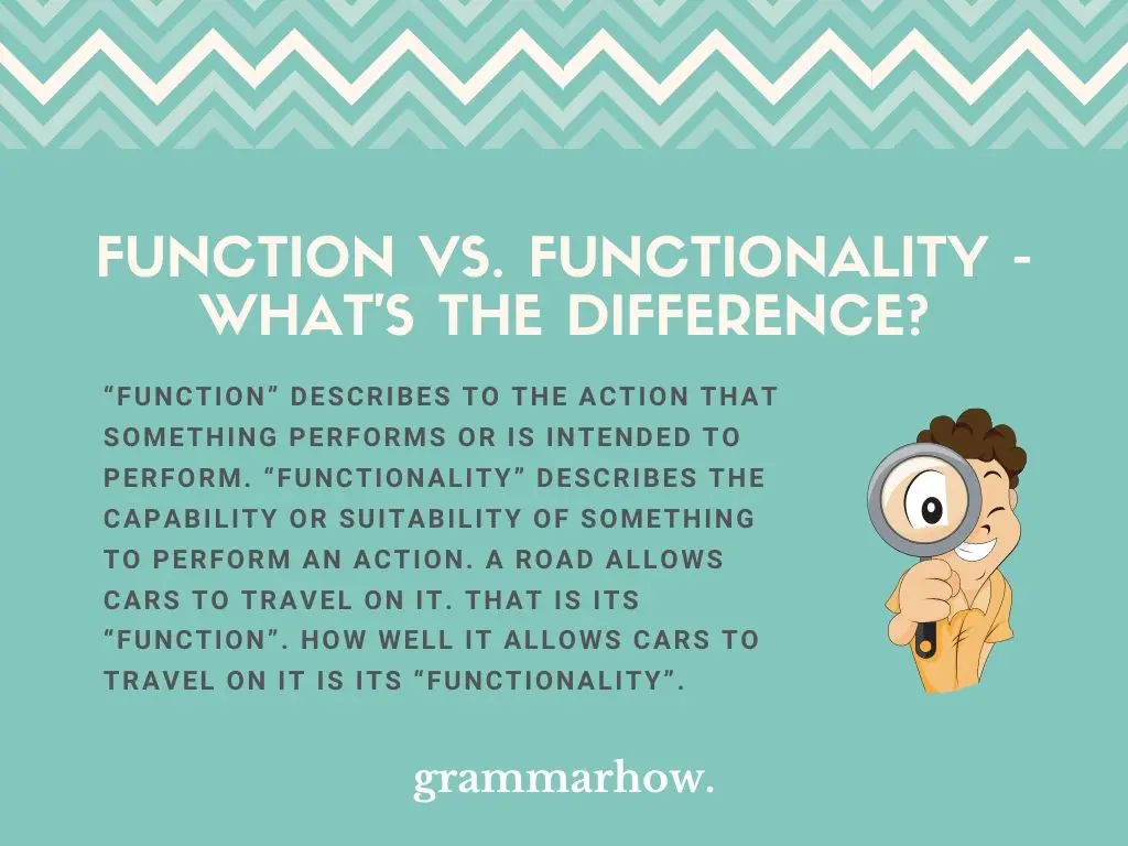 Function vs functionality
