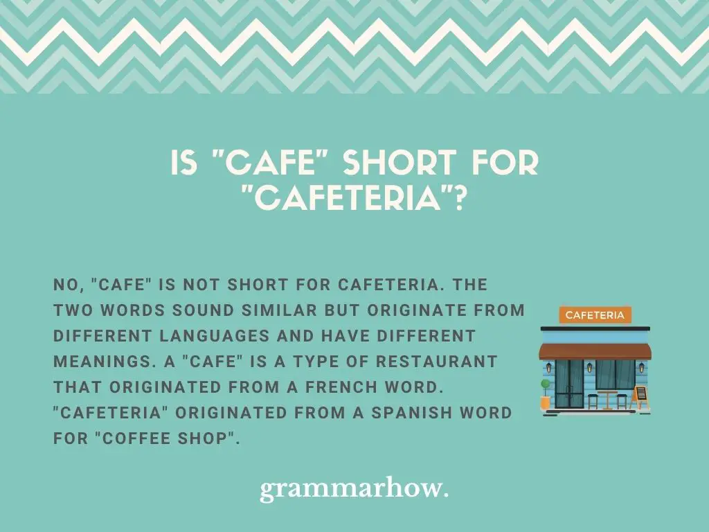 Is Cafe Short for Cafeteria