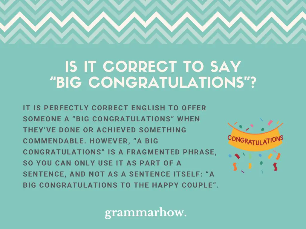 Is It Correct to Say “Big Congratulations”