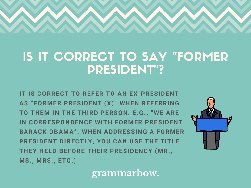 Is It Correct to Say "Former President"?