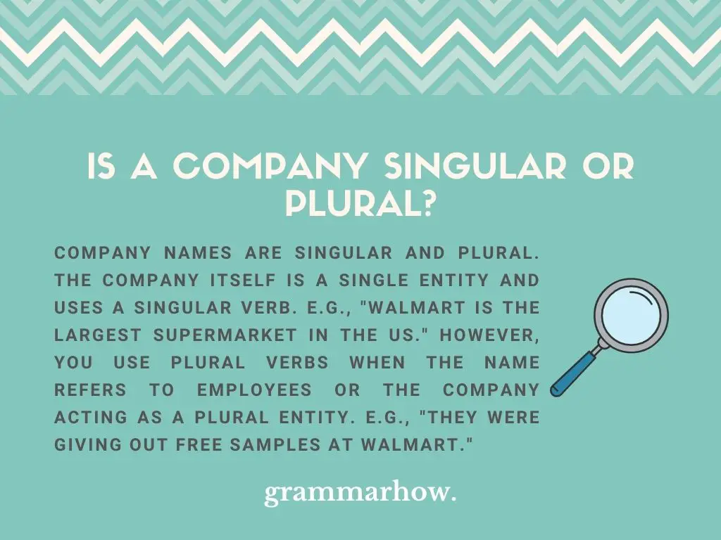 Is a Company Singular or Plural