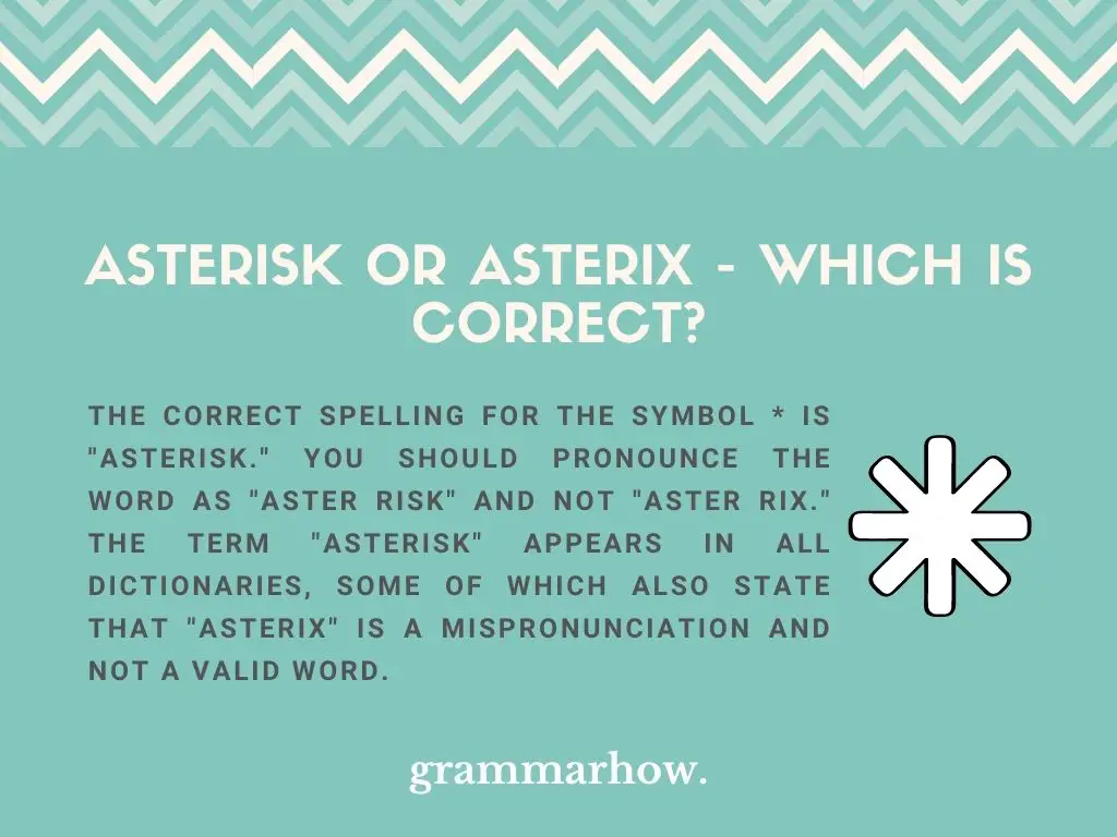 asterisk or asterix